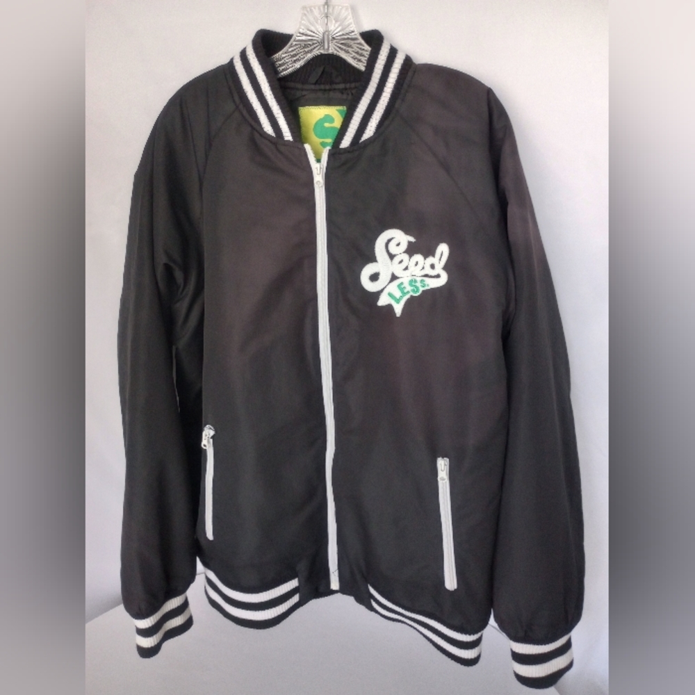 Seedless Brand Baseball Jacket Size XL Black